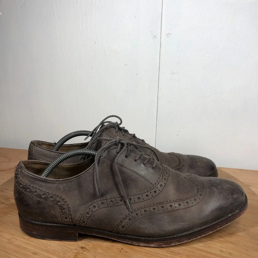 Polo Ralph Lauren Damoin Mens 11.5 shoes Wingtip Brown Leather Dress Oxfords